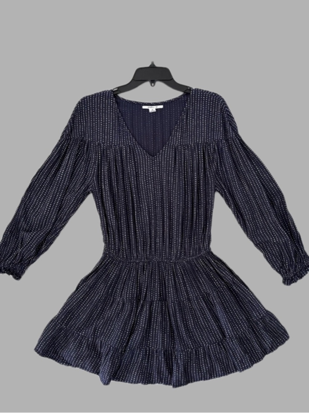 O'Neill Amaryn Mini Dress Blue Printing Boho V-Neck Flowy Medium EUC